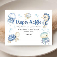 Under The Sea Ocean Baby Shower Boy Diaper Raffle