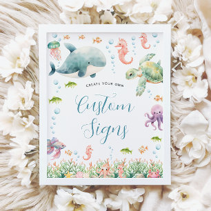 Under the Sea Ocean Baby Shower Custom Sign