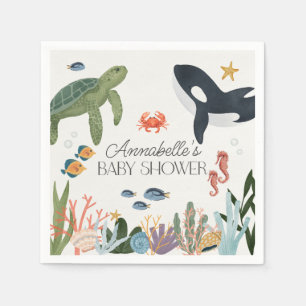 Under the Sea Ocean Baby Shower Decor Napkin