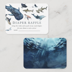 Under the Sea Ocean Baby Shower Diaper Raffle Enclosure Card