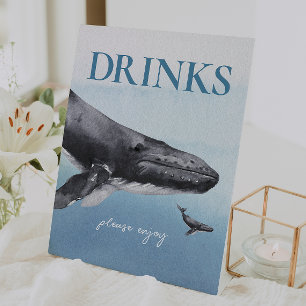 Under The Sea Ocean Baby Shower Drinks Pedestal Sign