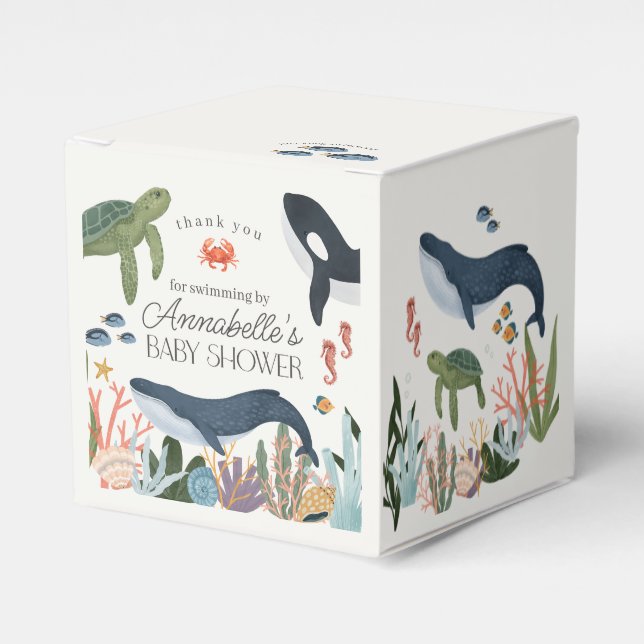 Under the Sea Ocean Baby Shower Favours Favor Box (Front Side)