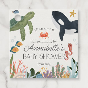 Under the Sea Ocean Baby Shower Favours Sticker Favour Tags