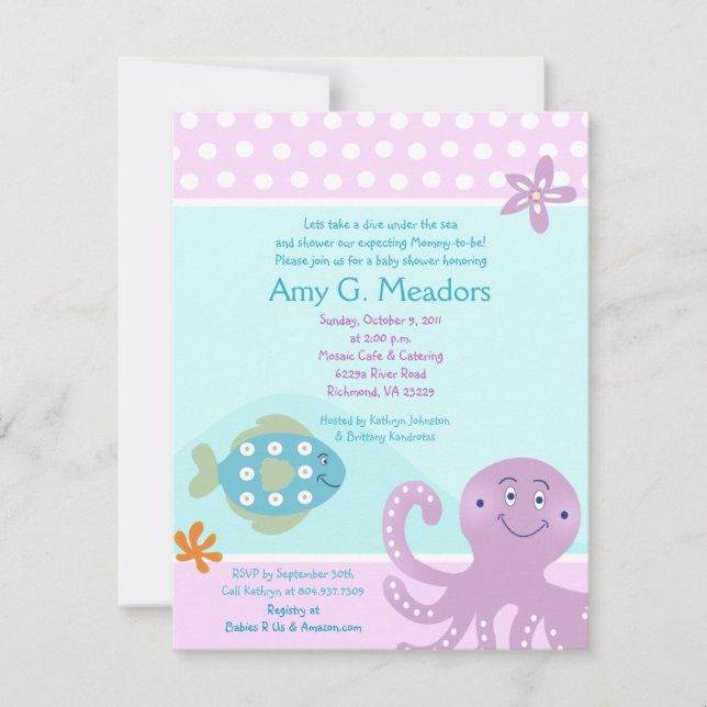 Under the Sea Ocean Baby Shower Invitation (Front)