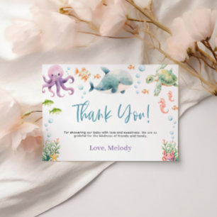 Under the Sea Ocean Baby Shower Thank You Card