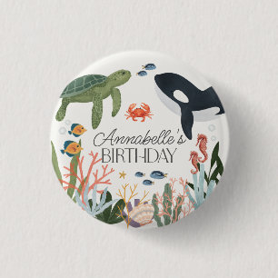 Under the Sea Ocean Birthday Party Favours 1 Inch Round Button
