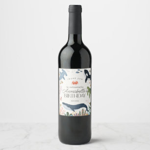 Under the Sea Ocean Birthday Party Favours Bag Wine Label