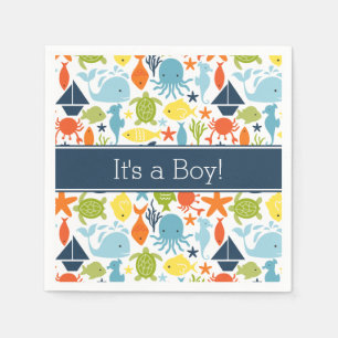 Under the Sea, Ocean Creatures, Nautical Napkin