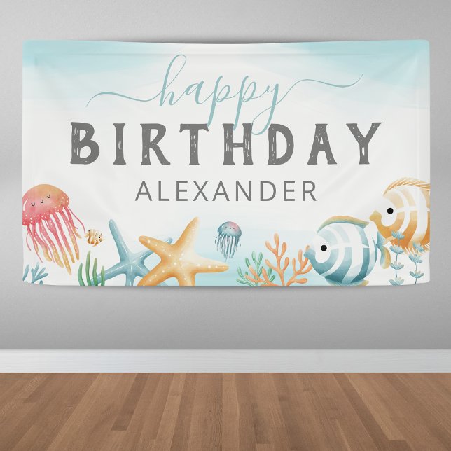 Under the Sea Ocean Happy Birthday Banner (Creator Uploaded)