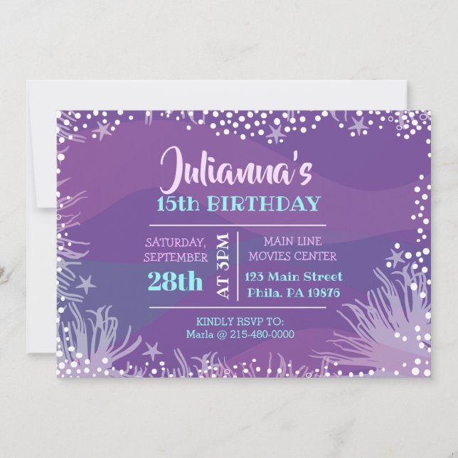 UNDER THE SEA Ocean Pool Birthday Invitation (Front)