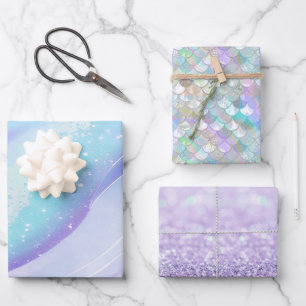 Under the Sea Ocean Sand Mermaid Scales ID1144 Wrapping Paper Sheet
