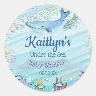 Under The Sea   Ocean Themed Baby Shower Classic Round Sticker