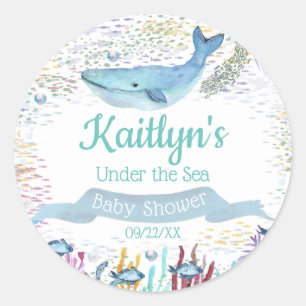 Under The Sea   Ocean Themed Baby Shower Classic Round Sticker