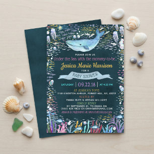 Under The Sea Ocean Themed Baby Shower Invitation