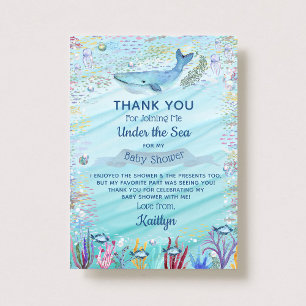 Under The Sea   Ocean Themed Baby Shower Thank You Card