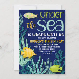 Under the Sea Ocean Themed Birthday Party Invitation