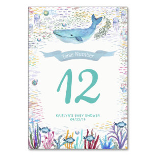 Under The Sea Ocean Themed Party Table Number