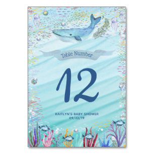 Under The Sea Ocean Themed Party Table Number