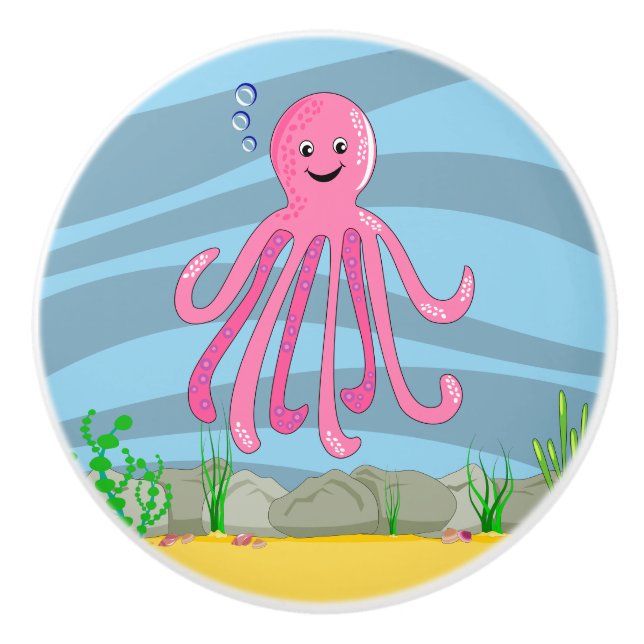 Under the Sea Octopus Ceramic Knob (Front)