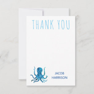 Under the Sea Octopus Marine Nautical Thank You Card