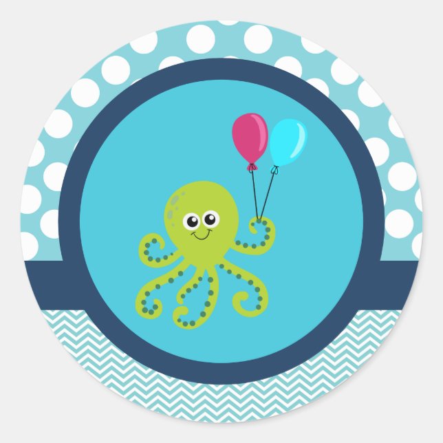 Under the Sea Octopus Stickers - Party Favours (Front)