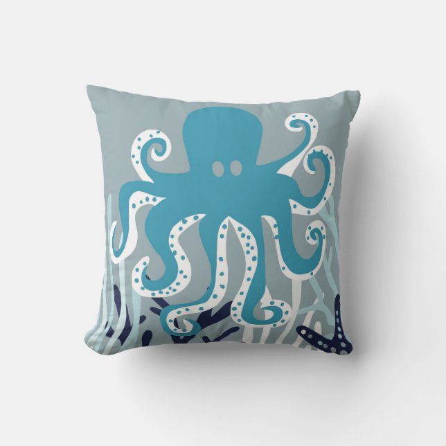Under the Sea - Octopus Throw Pillow (Front)
