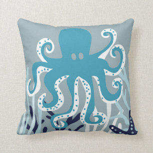 Under the Sea - Octopus Throw Pillow