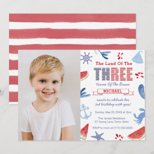 Under the Sea or Nautical 3rd Birthday Party Photo Invitation