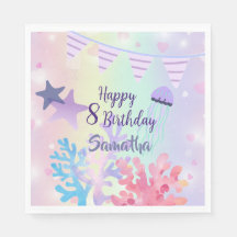 Under the Sea Paper Napkins –Pink and Purple