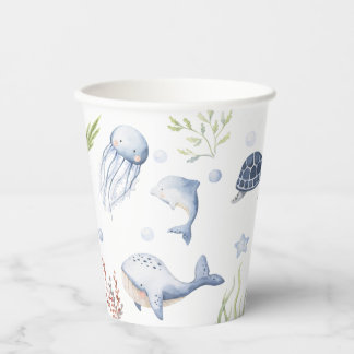 Under the Sea Party Decorations, Ocean Animals Paper Cups