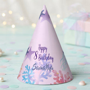 Under the Sea Party Hats Pink and Purple Birthday