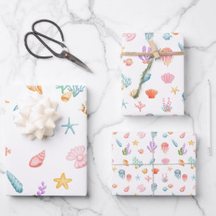Under The Sea Pattern Wrapping Paper Sheet
