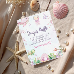 Under the Sea Pearl Baby Shower – Diaper Raffle Enclosure Card