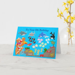 Under The Sea Personalised 5th Birthday Card