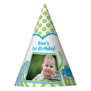 Under the Sea Personalized 1st Birthday Photo Party Hat