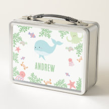 Under the Sea Personalized Cute Whale Kids Pastel