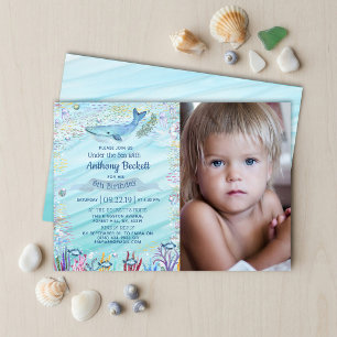 Under The Sea Photo Any Age Birthday Invitations
