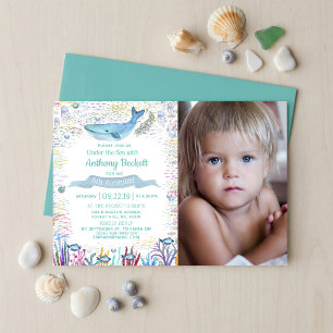 Under The Sea Photo Any Age Birthday Invitations