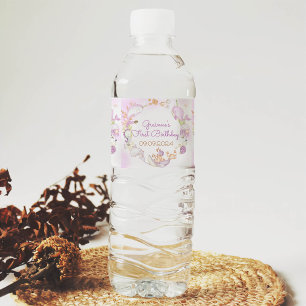 Under the Sea Pink Sea Girl Birthday Party Water Bottle Label