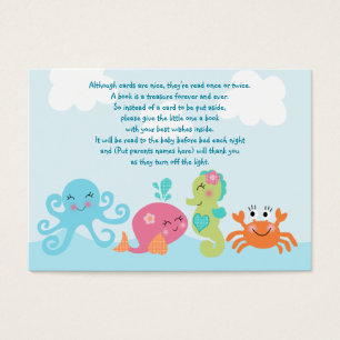Under the Sea/Pink Whale Favor Tag/Card