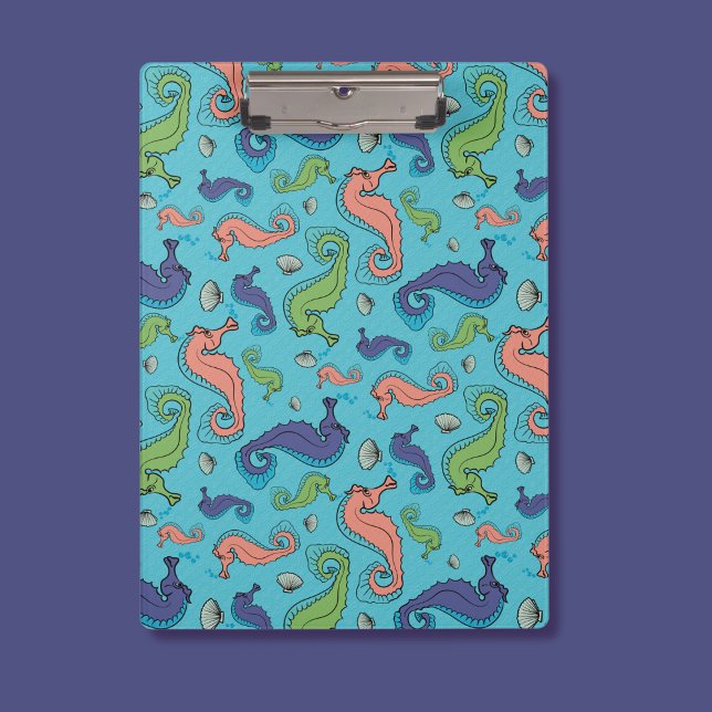 Under the Sea - Playful Seahorse and Shell Pattern Clipboard (Creator Uploaded)