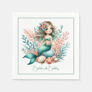 “Under the Sea Princess” Mermaid Birthday Party Napkin