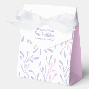 Under The Sea Purple Seaweed Girl 1st Birthday Favor Box