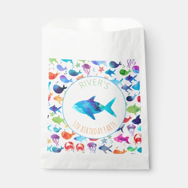 Under The Sea Rainbow Fish Birthday Baby Shower Favour Bag (Front)