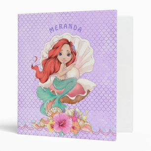 Under the Sea Red Headed Mermaid and Sea Shell Binder