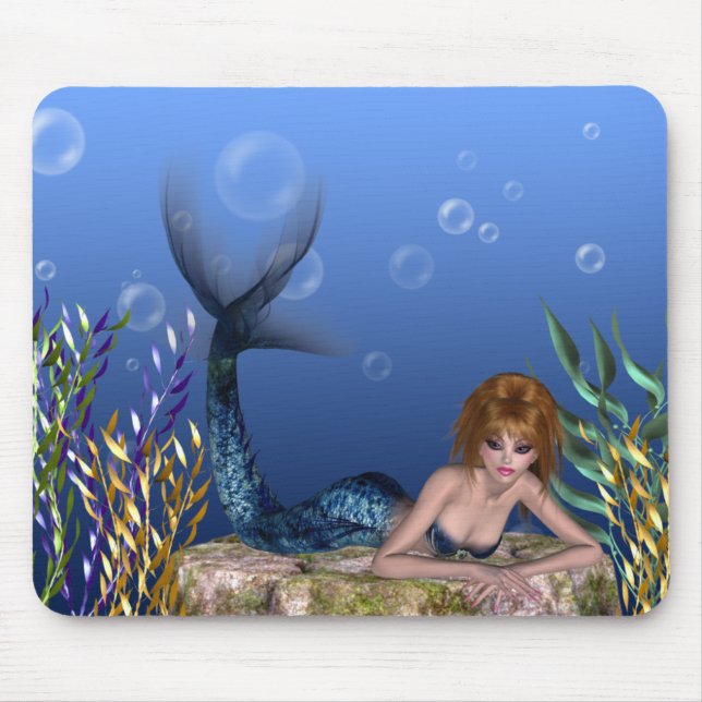 Under the Sea Redheaded Mermaid Mousepad (Front)