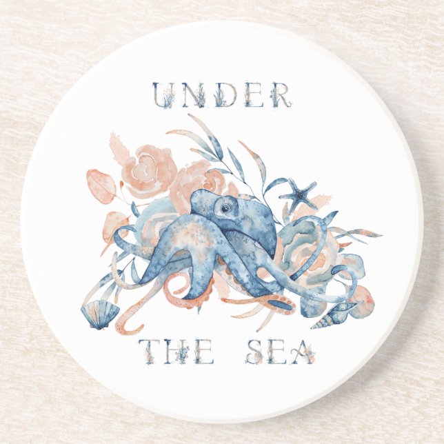 Under The Sea Sandstone Coaster (Front)