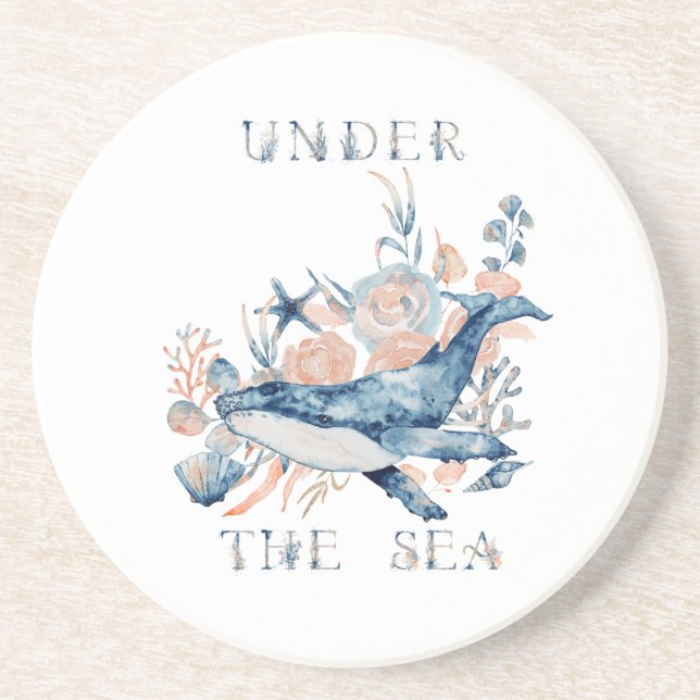 Under The Sea Sandstone Coaster (Front)