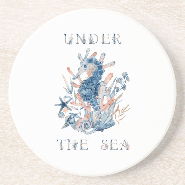 Under The Sea Sandstone Coaster (Front)