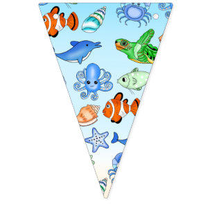 Under the Sea   Sea Creatures Bunting Flags